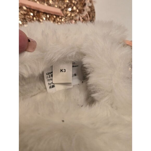 Crewcuts by J.Crew Kid's Gold and Pink Slippers w white Size K3 - Picture 4 of 8